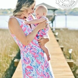 Lilly Pulitzer Harper Dress Coral Cracked Up Lobster Roll